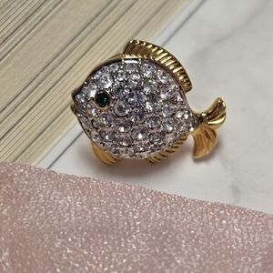 SWAROVSKI CRYSTAL FISH BROOCH